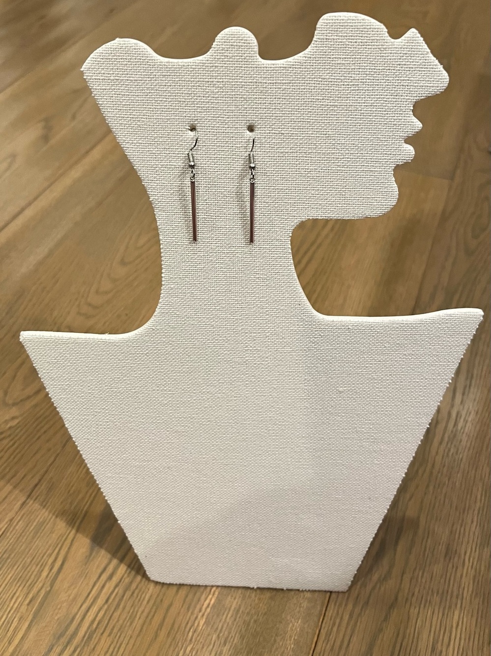 Minimalist Silver Bar Dangle Earrings – Sleek Geometric Stick Drop Earrings